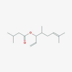 molecular formula C15H26O2 B12342483 Isovaleric acid (4,7-dimethyl-1,6-octadien-3-YL) ester 