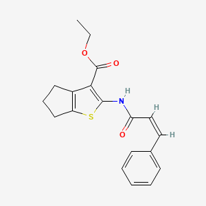 (Z)-ethyl 2-(3-phenylacrylamido)-5,6-dihydro-4H-cyclopenta[b]thiophene-3-carboxylate