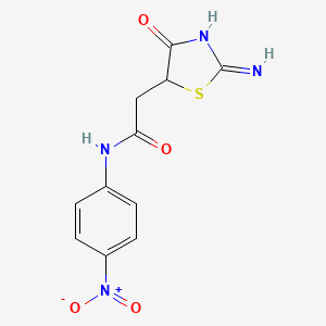 molecular formula C11H10N4O4S B12342487 2-(2-imino-4-oxo-1,3-thiazolidin-5-yl)-N-(4-nitrophenyl)acetamide 