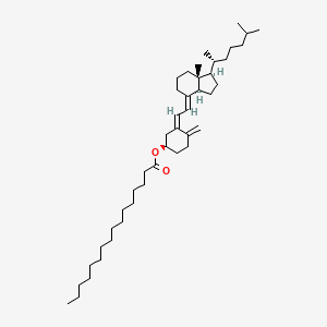 molecular formula C43H74O2 B1234251 [(1R,3Z)-3-[(2E)-2-[(1R,3aS,7aR)-7a-methyl-1-[(2R)-6-methylheptan-2-yl]-2,3,3a,5,6,7-hexahydro-1H-inden-4-ylidene]ethylidene]-4-methylidenecyclohexyl] hexadecanoate CAS No. 13403-10-6