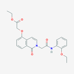 molecular formula C23H24N2O6 B12342511 Ethyl 2-[(2-{[(2-ethoxyphenyl)carbamoyl]methyl}-1-oxo-1,2-dihydroisoquinolin-5-yl)oxy]acetate CAS No. 6288-90-0