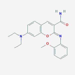 (2Z)-7-(diethylamino)-2-[(2-methoxyphenyl)imino]-2H-chromene-3-carboxamide