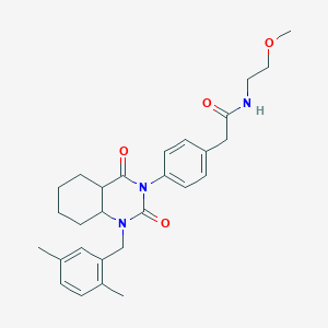 2-(4-{1-[(2,5-dimethylphenyl)methyl]-2,4-dioxo-1,2,3,4-tetrahydroquinazolin-3-yl}phenyl)-N-(2-methoxyethyl)acetamide