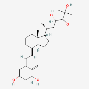 molecular formula C27H42O5 B1234255 (6R)-6-[(1R,4E,7aR)-4-[(2Z)-2-[(5R)-3,5-dihydroxy-2-methylidenecyclohexylidene]ethylidene]-7a-methyl-2,3,3a,5,6,7-hexahydro-1H-inden-1-yl]-2,4-dihydroxy-2-methylheptan-3-one CAS No. 87678-01-1
