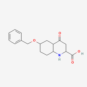 molecular formula C17H21NO4 B12342556 4-oxo-6-phenylmethoxy-2,3,4a,5,6,7,8,8a-octahydro-1H-quinoline-2-carboxylic acid 