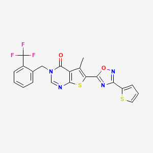 5-methyl-6-[3-(thiophen-2-yl)-1,2,4-oxadiazol-5-yl]-3-[2-(trifluoromethyl)benzyl]thieno[2,3-d]pyrimidin-4(3H)-one