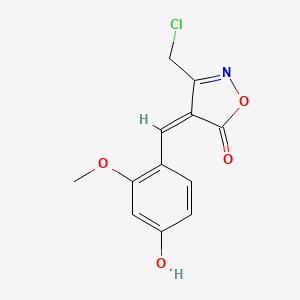 molecular formula C12H10ClNO4 B12342564 3-(Chloromethyl)-4-(4-hydroxy-2-methoxybenzylidene)isoxazol-5(4H)-one 