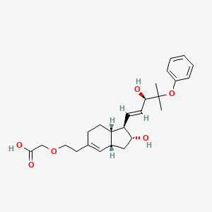 molecular formula C25H34O6 B1234257 2-[2-[(1R,2R,3aS,7aS)-2-hydroxy-1-[(E,3R)-3-hydroxy-4-methyl-4-phenoxypent-1-enyl]-2,3,3a,6,7,7a-hexahydro-1H-inden-5-yl]ethoxy]acetic acid CAS No. 117028-28-1
