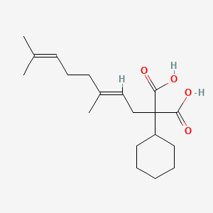molecular formula C19H30O4 B1234258 2-Cyclohexyl-2-geranylmalonic acid CAS No. 69381-99-3