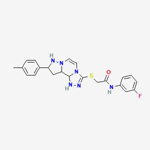 N-(3-fluorophenyl)-2-{[11-(4-methylphenyl)-3,4,6,9,10-pentaazatricyclo[7.3.0.0^{2,6}]dodeca-1(12),2,4,7,10-pentaen-5-yl]sulfanyl}acetamide