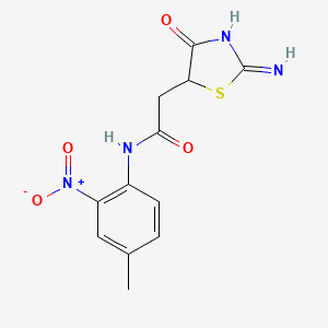 molecular formula C12H12N4O4S B12342607 2-(2-imino-4-oxo-1,3-thiazolidin-5-yl)-N-(4-methyl-2-nitrophenyl)acetamide 