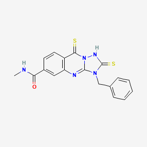 molecular formula C18H15N5OS2 B12342616 3-benzyl-N-methyl-2,9-disulfanylidene-1H,2H,3H,9H-[1,2,4]triazolo[3,2-b]quinazoline-6-carboxamide 