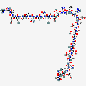 4-[[2-[[2-[[2-[2-[[2-[[2-[[2-[[2-[[2-[[2-[2-[[2-[[2-[[1-[2-[[2-[[2-[[2-[[2-[[2-[[2-[[2-[2-[[2-[[2-[[2-[[2-[[2-[[2-[[2-[(2-acetamido-5-carbamimidamidopentanoyl)amino]-3-methylpentanoyl]amino]-3-(4-hydroxyphenyl)propanoyl]amino]-6-aminohexanoyl]amino]acetyl]amino]-3-methylbutanoyl]amino]-3-methylpentanoyl]amino]-5-amino-5-oxopentanoyl]amino]propanoylamino]-3-methylpentanoyl]amino]-5-amino-5-oxopentanoyl]amino]-6-aminohexanoyl]amino]-3-hydroxypropanoyl]amino]-3-carboxypropanoyl]amino]-4-carboxybutanoyl]amino]acetyl]amino]-3-(1H-imidazol-5-yl)propanoyl]pyrrolidine-2-carbonyl]amino]-3-phenylpropanoyl]amino]-5-carbamimidamidopentanoyl]amino]propanoylamino]-3-(4-hydroxyphenyl)propanoyl]amino]-4-methylpentanoyl]amino]-4-carboxybutanoyl]amino]-3-hydroxypropanoyl]amino]-4-carboxybutanoyl]amino]-3-methylbutanoyl]amino]propanoylamino]-3-methylpentanoyl]amino]-3-hydroxypropanoyl]amino]-4-carboxybutanoyl]amino]-5-[[1-[[1-[[5-amino-1-[[6-amino-1-[[1-[[1-[[4-amino-1-[(1-amino-3-hydroxy-1-oxopropan-2-yl)amino]-1,4-dioxobutan-2-yl]amino]-3-hydroxy-1-oxopropan-2-yl]amino]-3-(4-hydroxyphenyl)-1-oxopropan-2-yl]amino]-1-oxohexan-2-yl]amino]-1,5-dioxopentan-2-yl]amino]-3-methyl-1-oxobutan-2-yl]amino]-4-methyl-1-oxopentan-2-yl]amino]-5-oxopentanoic acid