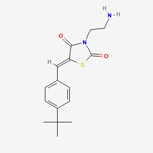 molecular formula C16H20N2O2S B12342630 3-(2-Aminoethyl)-5-[(4-tert-butylphenyl)methylidene]-1,3-thiazolidine-2,4-dione 