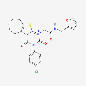 2-[4-(4-chlorophenyl)-3,5-dioxo-8-thia-4,6-diazatricyclo[7.5.0.0^{2,7}]tetradeca-1(9),2(7)-dien-6-yl]-N-[(furan-2-yl)methyl]acetamide