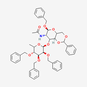 Benzyl 2-Acetamido-2-deoxy-3-O-(2,3,4-tri-O-benzyl-alpha-L-fucopyranosyl)-4,6-benzylidene-alpha-D-glucopyranoside