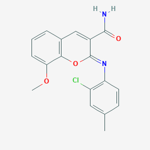 (2Z)-2-[(2-chloro-4-methylphenyl)imino]-8-methoxy-2H-chromene-3-carboxamide