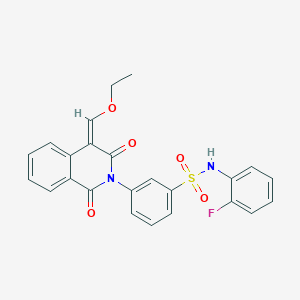 3-(4-Ethoxymethylene-1,3-dioxo-3,4-dihydro-1H-isoquinolin-2-yl)-N-(2-fluoro-phenyl)-benzenesulfonamide