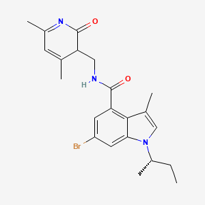 molecular formula C22H26BrN3O2 B12342680 6-bromo-1-[(2S)-butan-2-yl]-N-[(4,6-dimethyl-2-oxo-3H-pyridin-3-yl)methyl]-3-methylindole-4-carboxamide 