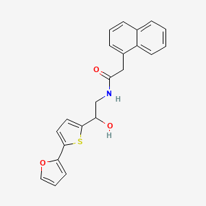 molecular formula C22H19NO3S B12342686 N-{2-[5-(furan-2-yl)thiophen-2-yl]-2-hydroxyethyl}-2-(naphthalen-1-yl)acetamide 