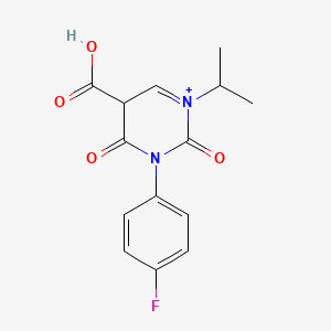 3-(4-fluorophenyl)-2,4-dioxo-1-propan-2-yl-5H-pyrimidin-1-ium-5-carboxylic acid