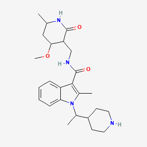 N-[(4-methoxy-6-methyl-2-oxopiperidin-3-yl)methyl]-2-methyl-1-(1-piperidin-4-ylethyl)indole-3-carboxamide