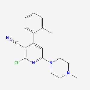 3-Pyridinecarbonitrile, 2-chloro-4-(2-methylphenyl)-6-(4-methyl-1-piperazinyl)-