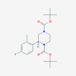 (S)-Di-tert-Butyl 2-(4-fluoro-2-methylphenyl)piperazine-1,4-dicarboxylate