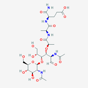 molecular formula C27H45N5O16 B1234278 N-acetil-beta-glucosaminil-N-acetilmuramil-alanilisoglutamina CAS No. 70280-03-4