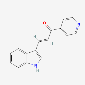 molecular formula C17H14N2O B1234280 (E)-3-(2-methyl-1H-indol-3-yl)-1-pyridin-4-ylprop-2-en-1-one 