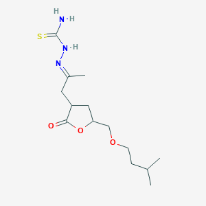 (2E)-2-(1-{5-[(3-methylbutoxy)methyl]-2-oxotetrahydrofuran-3-yl}propan-2-ylidene)hydrazinecarbothioamide (non-preferred name)