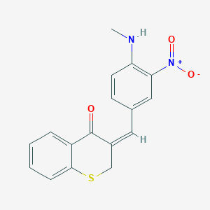 molecular formula C17H14N2O3S B1234285 (3E)-3-[[4-(甲基氨基)-3-硝基苯基]亚甲基]噻吩-4-酮 