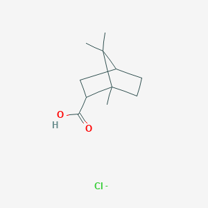 molecular formula C11H18ClO2- B12342852 1,7,7-Trimethylbicyclo[2.2.1]heptane-2-carboxylic acid;chloride 