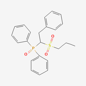 molecular formula C23H25O3PS B12342873 Diphenyl(2-phenyl-1-(propylsulfonyl)ethyl)phosphine oxide 