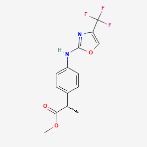 molecular formula C14H13F3N2O3 B12342888 (S)-Methyl 2-(4-((4-(trifluoromethyl)oxazol-2-yl)amino)phenyl)propanoate 