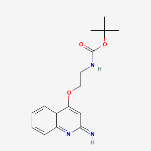 molecular formula C16H21N3O3 B12342900 tert-butyl N-[2-[(2-imino-4aH-quinolin-4-yl)oxy]ethyl]carbamate 