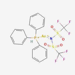 molecular formula C20H16AuF6NO4PS2+ B12342930 [Bis(trifluoromethanesulfonyl)imidate](triphenylphosphine)gold(i) 