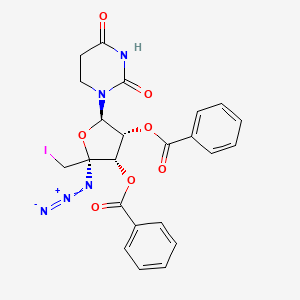 molecular formula C23H20IN5O7 B12342963 [(2R,3R,4S,5S)-5-azido-4-benzoyloxy-2-(2,4-dioxo-1,3-diazinan-1-yl)-5-(iodomethyl)oxolan-3-yl] benzoate 