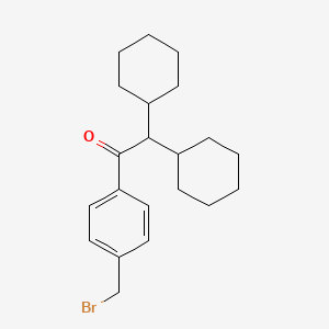 molecular formula C21H29BrO B12343048 1-(4-(Bromomethyl)phenyl)-2,2-dicyclohexylethanone 