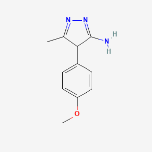 molecular formula C11H13N3O B12343068 4-(4-methoxyphenyl)-5-methyl-4H-pyrazol-3-amine 