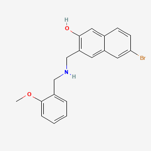 molecular formula C19H18BrNO2 B12343106 6-Bromo-3-[[(2-methoxyphenyl)methylamino]methyl]naphthalen-2-ol 