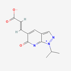 molecular formula C12H11N3O3 B12343124 (E)-3-(6-oxo-1-propan-2-ylpyrazolo[3,4-b]pyridin-1-ium-5-yl)prop-2-enoate 