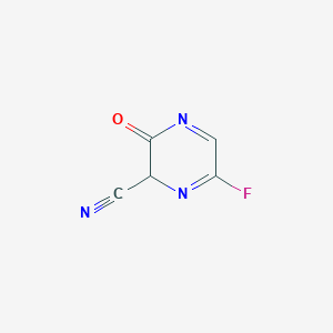 molecular formula C5H2FN3O B12343147 6-fluoro-3-oxo-2H-pyrazine-2-carbonitrile 