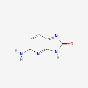 molecular formula C6H6N4O B12343156 5-Amino-3,5-dihydroimidazo[4,5-b]pyridin-2-one 