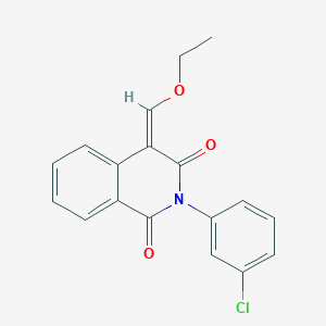 molecular formula C18H14ClNO3 B12343173 2-(3-Chloro-phenyl)-4-ethoxymethylene-4H-isoquinoline-1,3-dione 