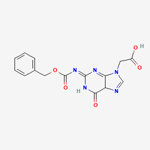 molecular formula C15H13N5O5 B12343187 2-[(2E)-6-oxo-2-phenylmethoxycarbonylimino-5H-purin-9-yl]acetic acid 