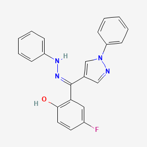 (5-fluoro-2-hydroxyphenyl)(1-phenyl-1H-pyrazol-4-yl)methanone phenylhydrazone