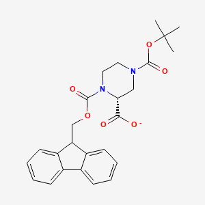 (2R)-1-(9H-fluoren-9-ylmethoxycarbonyl)-4-[(2-methylpropan-2-yl)oxycarbonyl]piperazine-2-carboxylate