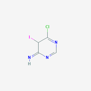 molecular formula C4H3ClIN3 B12343203 6-chloro-5-iodo-5H-pyrimidin-4-imine 