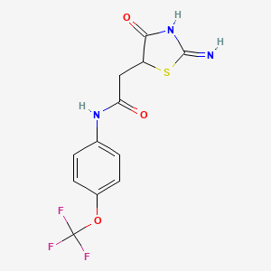 2-(2-imino-4-oxo-1,3-thiazolidin-5-yl)-N-[4-(trifluoromethoxy)phenyl]acetamide